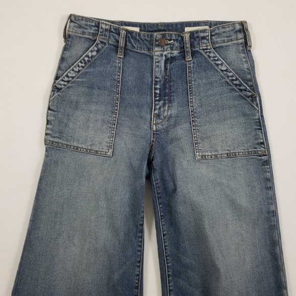 Anthro Pilcro Utility Wide Leg High Rise Jeans - Picture 2 of 5